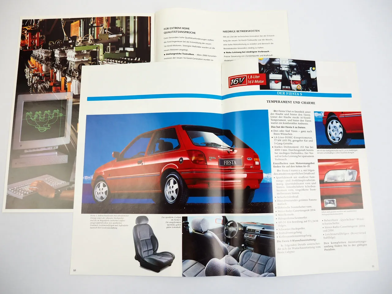 Ford Fiesta 3 C CLX Calypso S XR2i 16V 2x Prospekt Technische Daten 1993