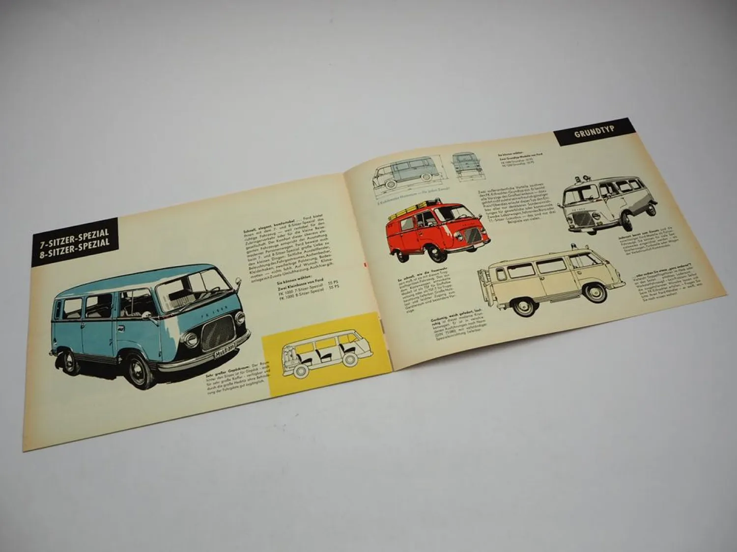 Ford FK 1000 1250 Eilfrachter Kastenwagen Prospekt Techn. Daten ca. 1960er J.