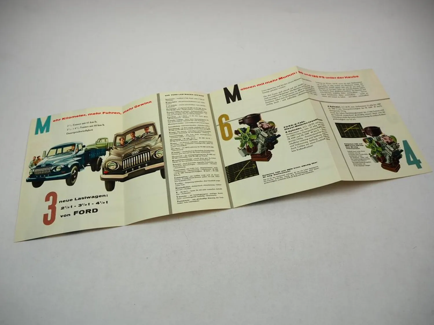 Ford FK 2500 3500 4500 Lastkraftwagen Prospekt Technische Daten 1960er J.