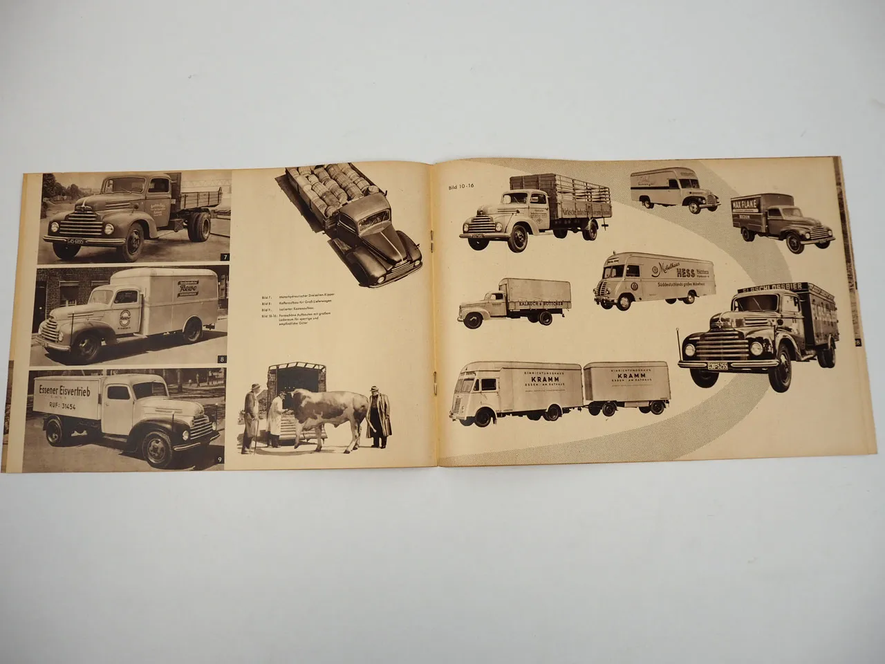 Ford FK3500 Lastwagen Aufbauten Kipper Bus Pritsche LKW Prospekt 1950er Jahre