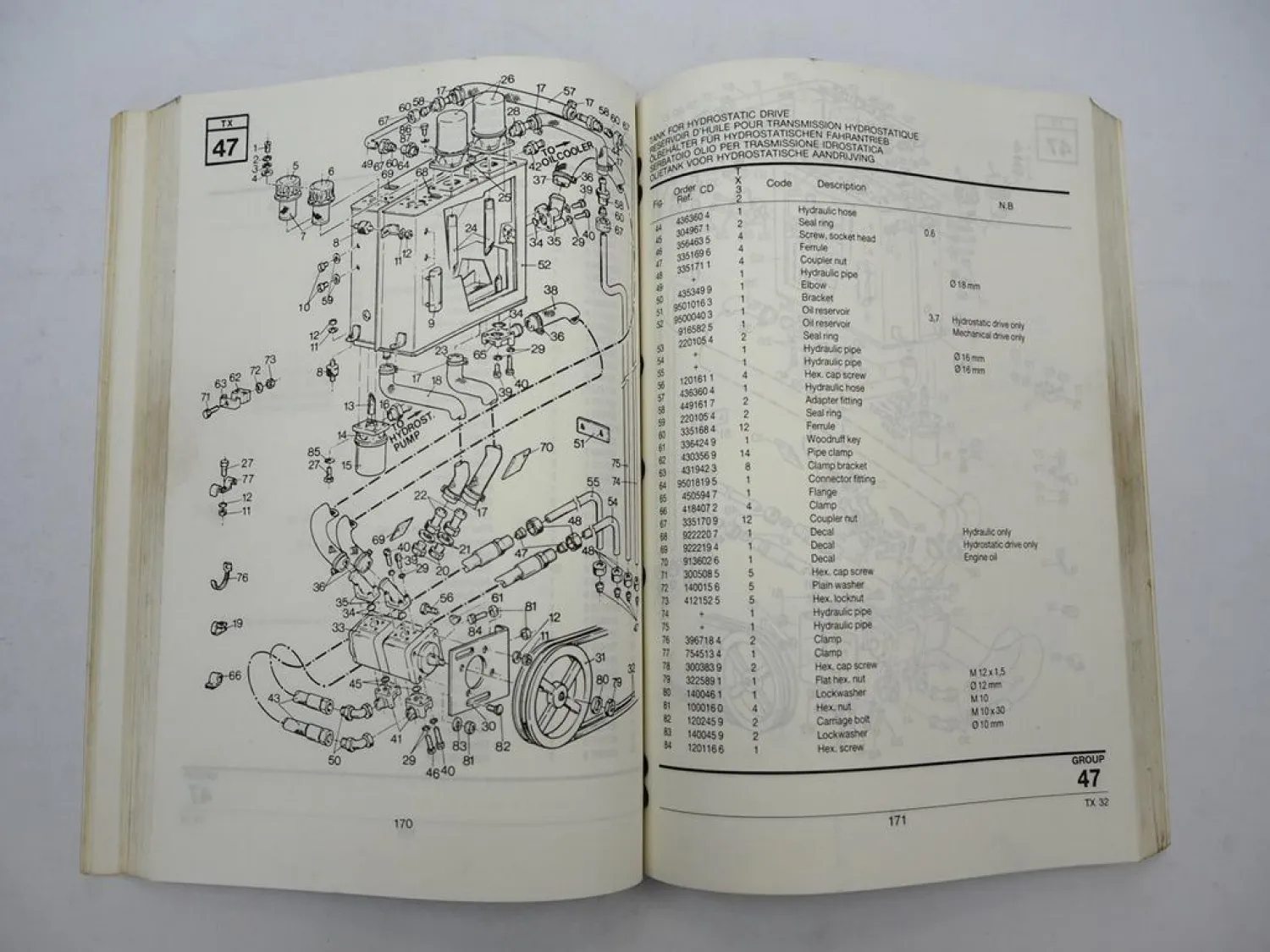 Ford New Holland TX 32 Combine Mähdrescher Parts List Ersatzteilliste 1989