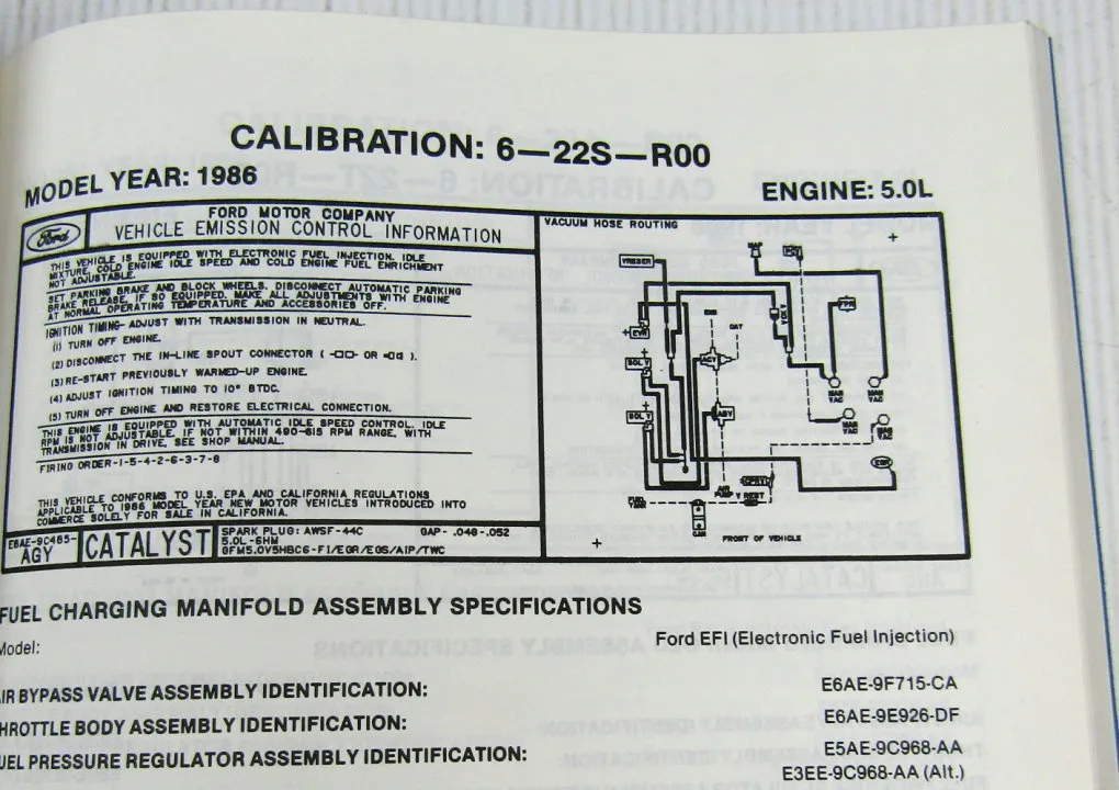 Ford Passenger Car Truck Calibration Specifications Automatic Transmissions 1986