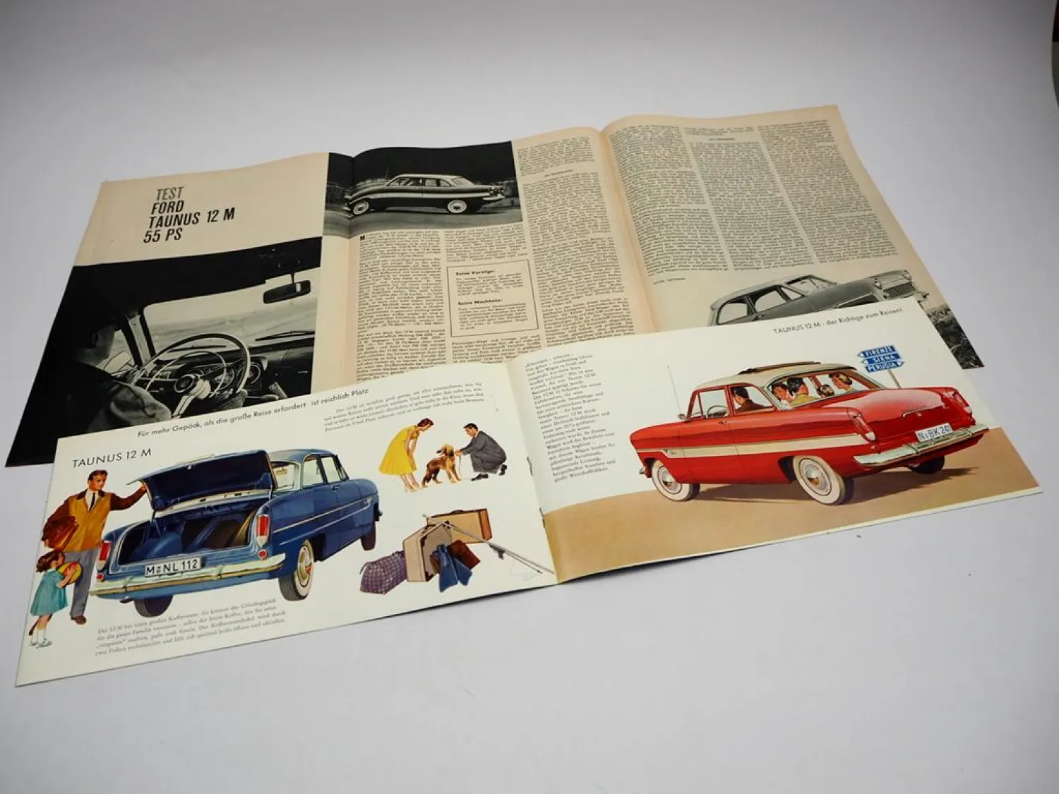 Ford Taunus 12 M G13 Seitenstreifen Prospekt Techn. Daten Sonderdruck ca. 60er J