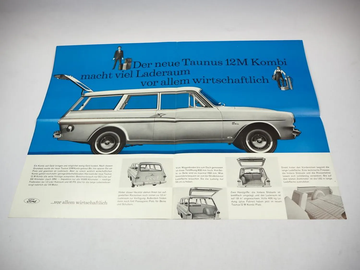 Ford Taunus 12 M P4 Kombi Prospekt Techn. Daten Produktvorstellung 1960er Jahre