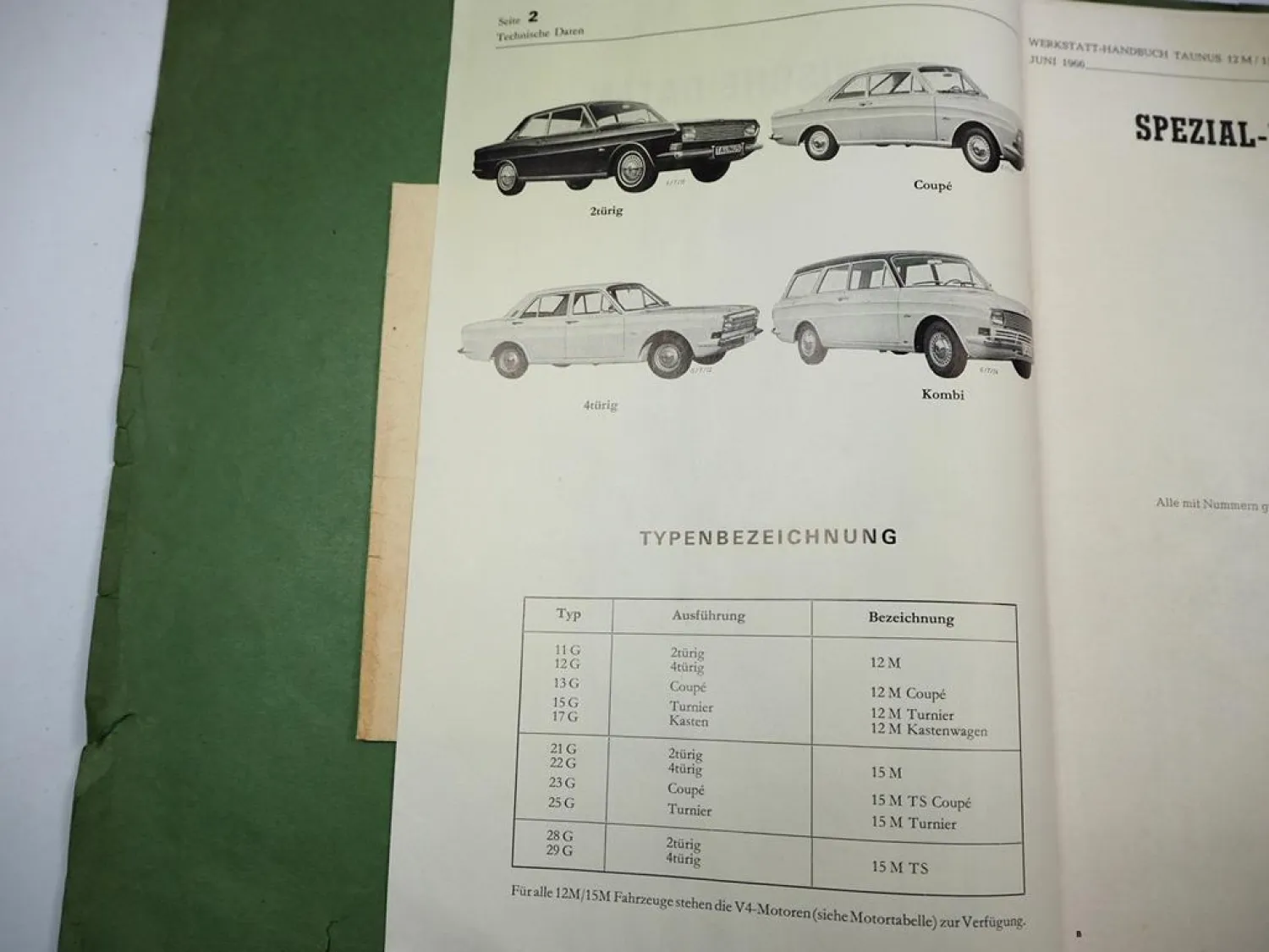 Ford Taunus 12M 15M Werkstatthandbuch Ergänzung 1966 - 1970