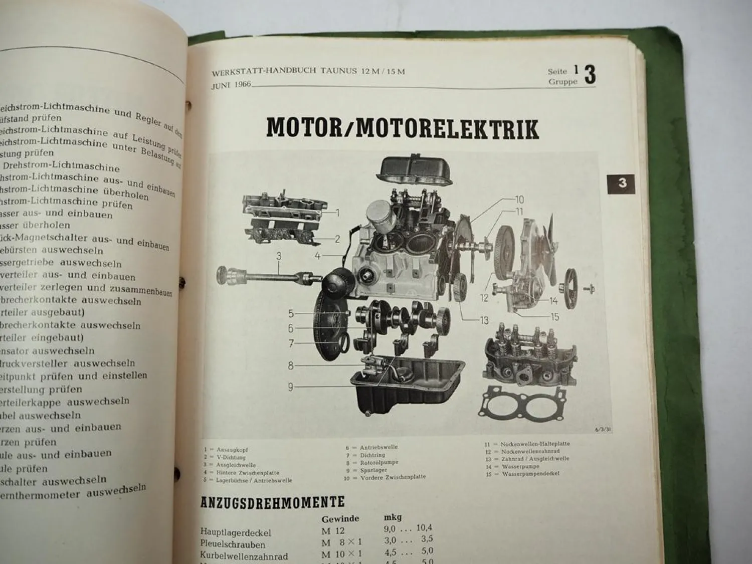 Ford Taunus 12M 15M Werkstatthandbuch Ergänzung 1966 - 1970