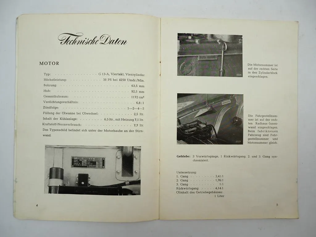 Ford Taunus 12M G13 Bedienungsanleitung Betriebsanleitung 1953