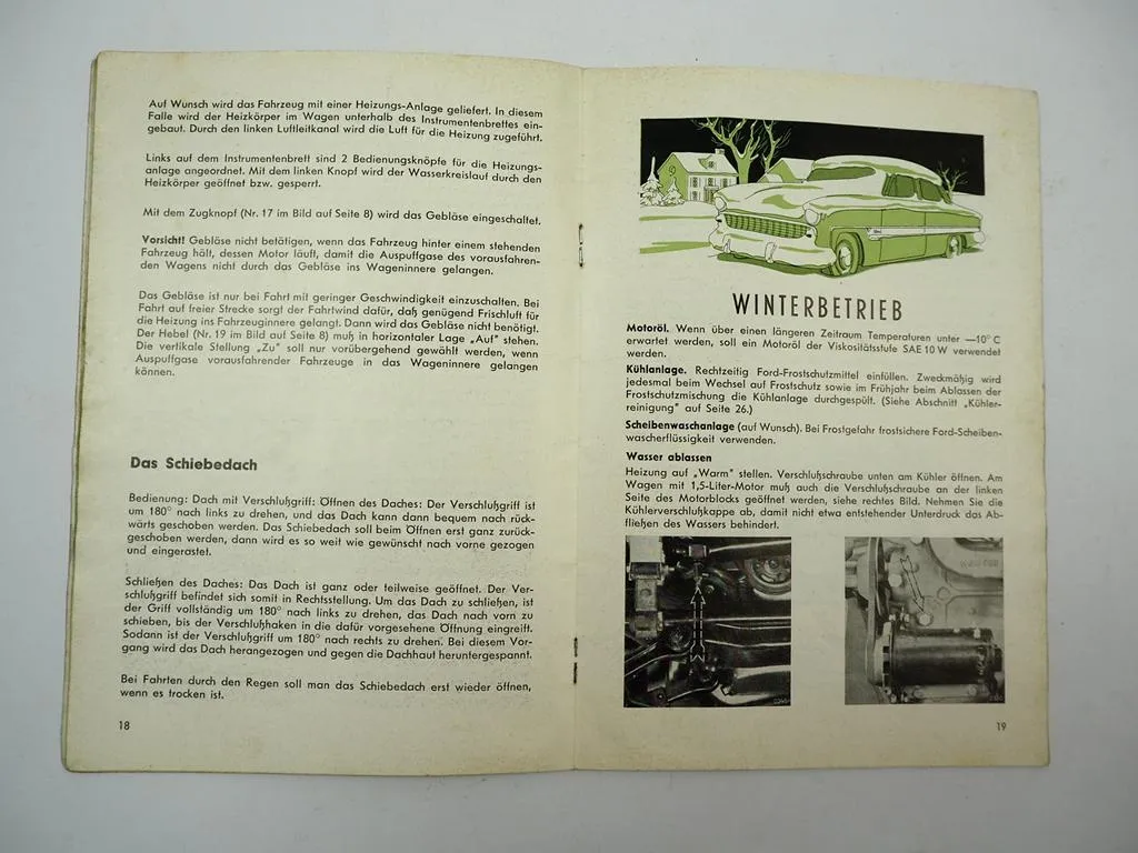 Ford Taunus 12M G13 G4B Bedienungsanleitung Betriebsanleitung 1959