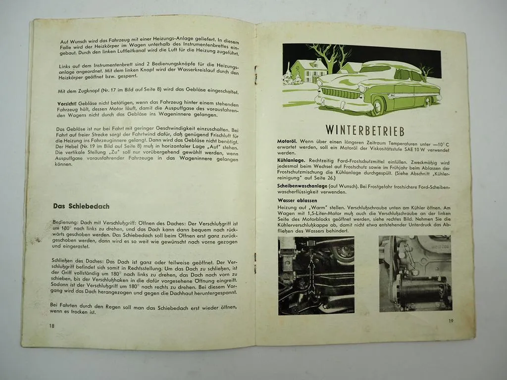 Ford Taunus 12M G13 G4B Bedienungsanleitung Betriebsanleitung 1959