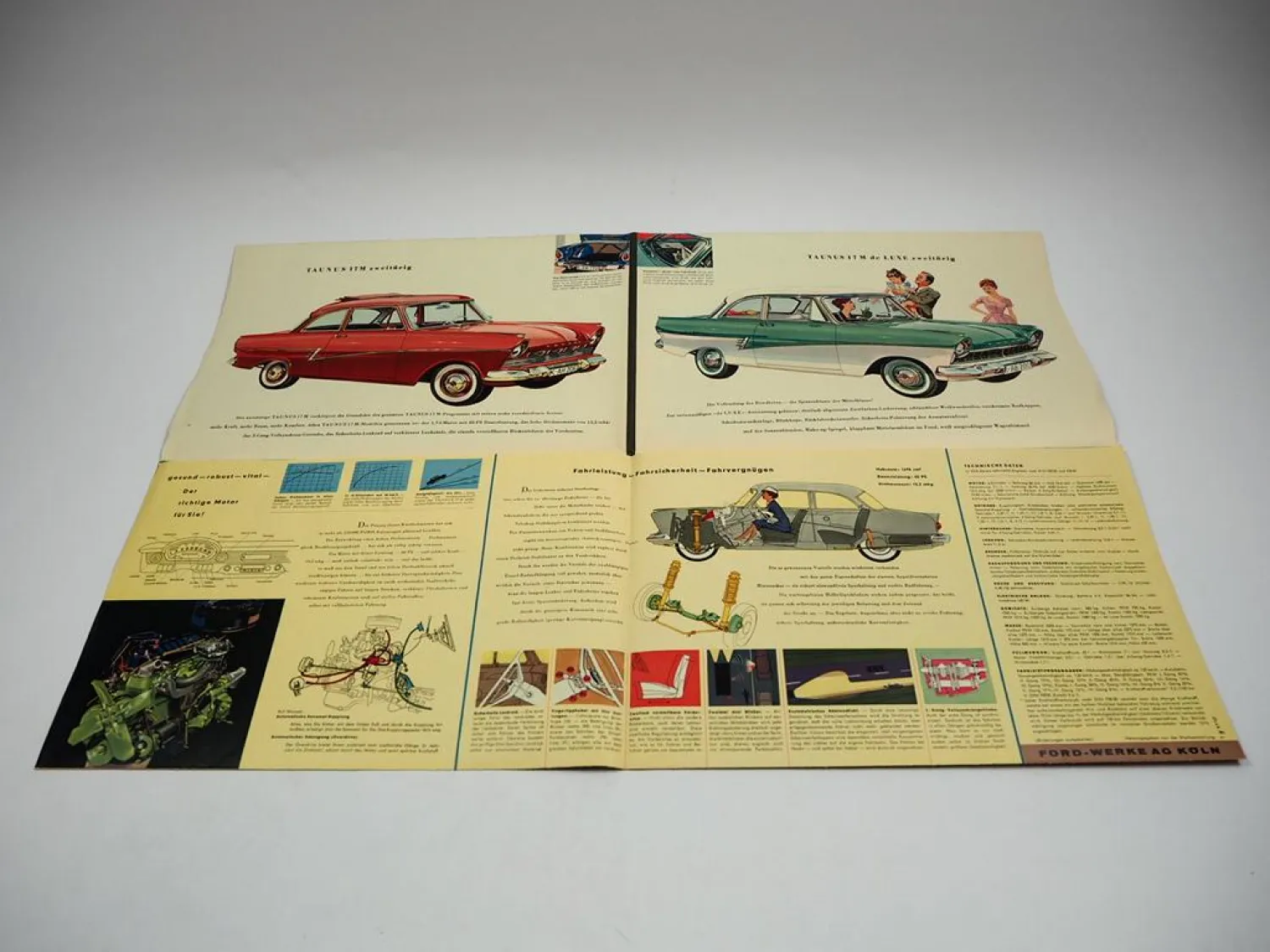 Ford Taunus 17 M P2 PKW Prospekt Technische Daten Produktvorstellung ca. 1957