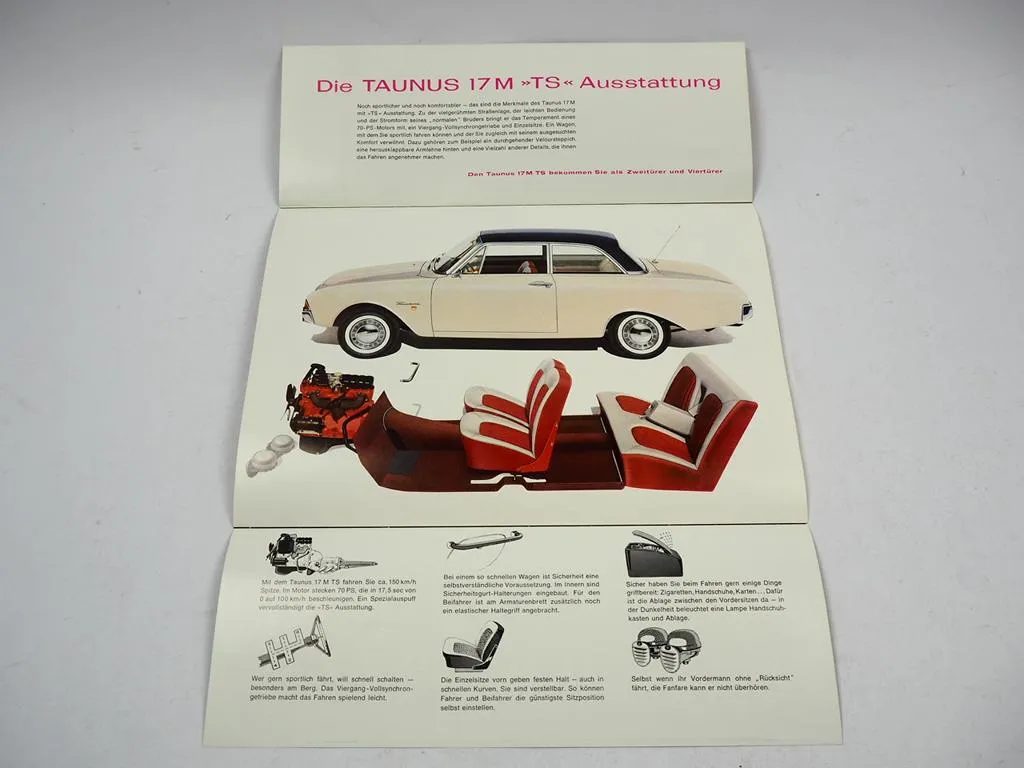 Ford Taunus 17M TS Limousine 1758 ccm Prospekt 1960er Jahre
