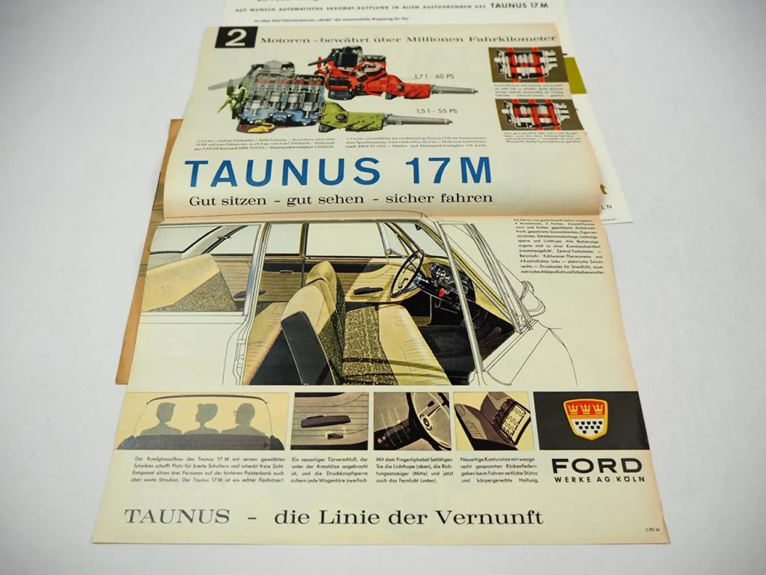 Ford Taunus Zephyr Zubehör 6x Prospekt 1950/60er Jahre