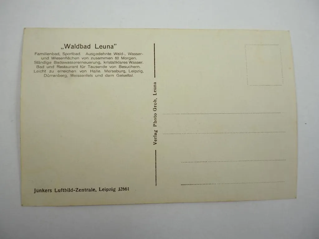 Foto AK Waldbad Leuna Fliegeraufnahme ca. 1930/40 Sachsen-Anhalt