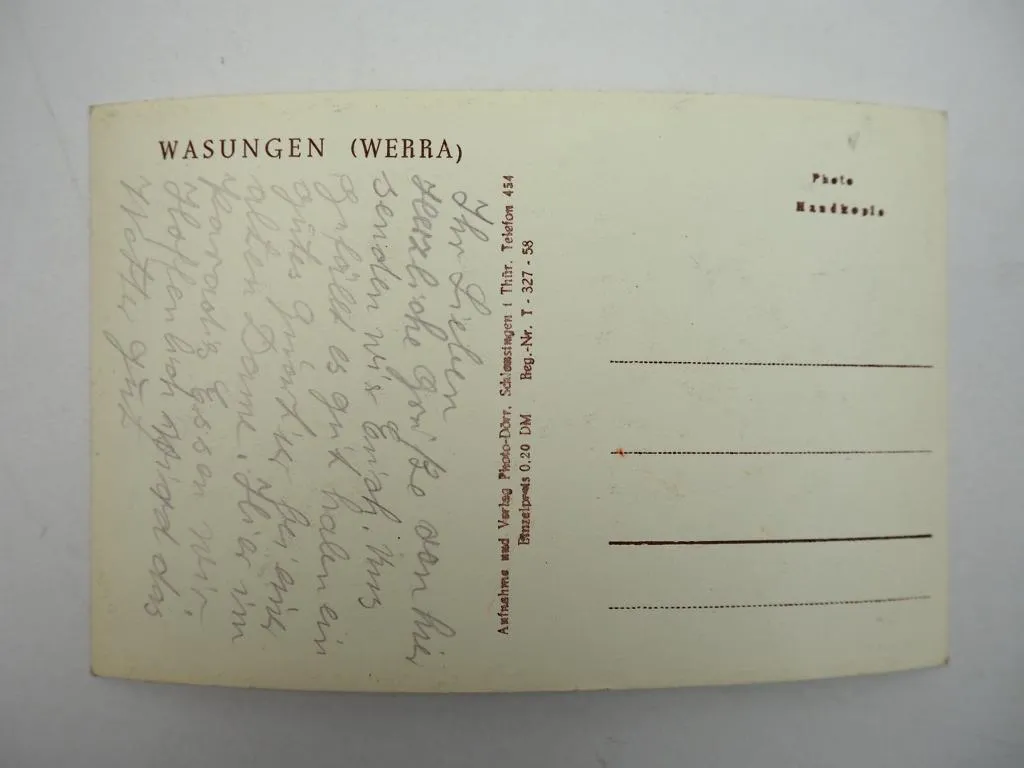 Foto AK Wasungen Werra Pension Zum Paradies 1950er Jahre Thüringen