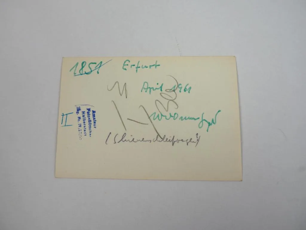 Foto alter Schienenschleifwagen in Erfurt 1961 10 x 7 cm