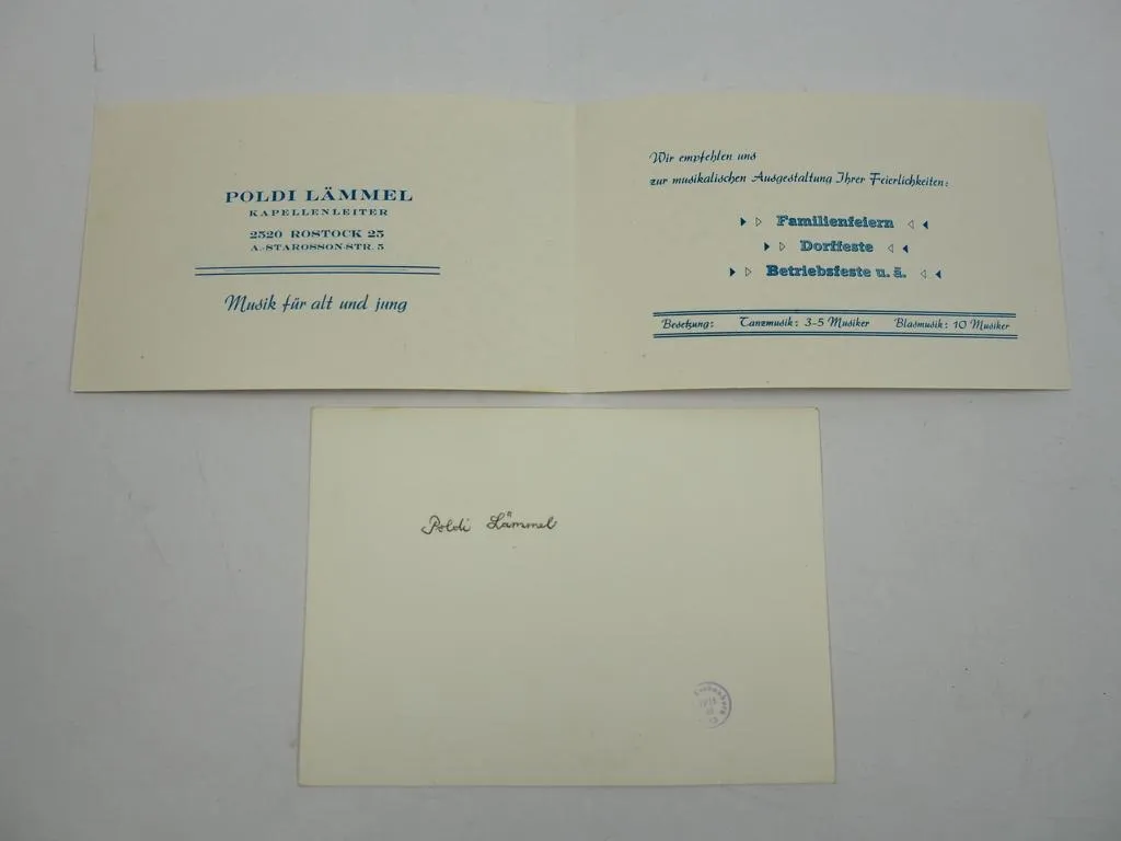 Foto Poldi Lämmel Kapelle Blau Weiß Rostock