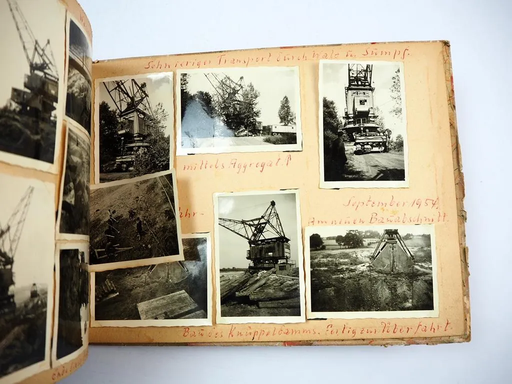 Fotoalbum 180 Fotos Bau Dortmund Ems Kanal Lüdinghausen 1952-55 Bagger Eisenbahn