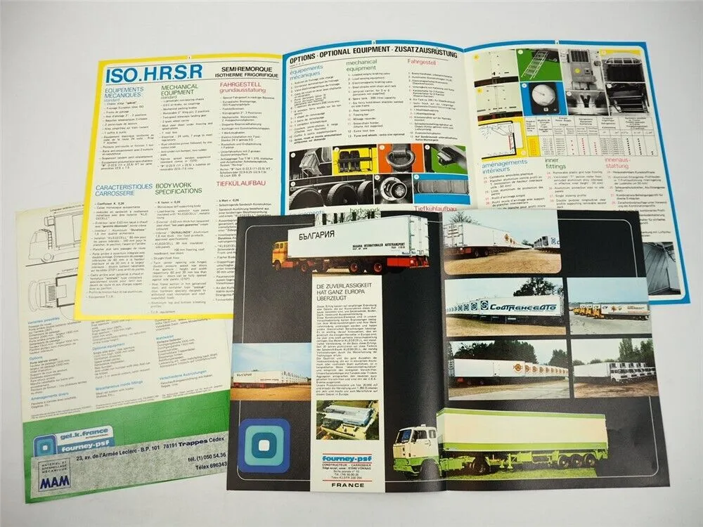 Fourney PSF Vonnas Frankreich Aufbauten Sattelanhänger für LKW 3x Prospekt