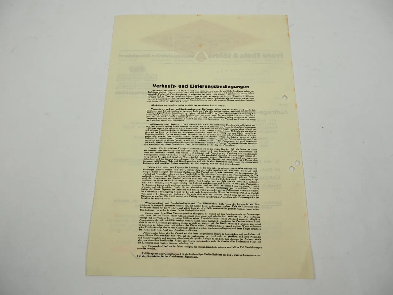 Franz Eisele & Söhne Sigmaringen Laiz Maschinenfabrik Pumpen Geschäftsbrief 1938