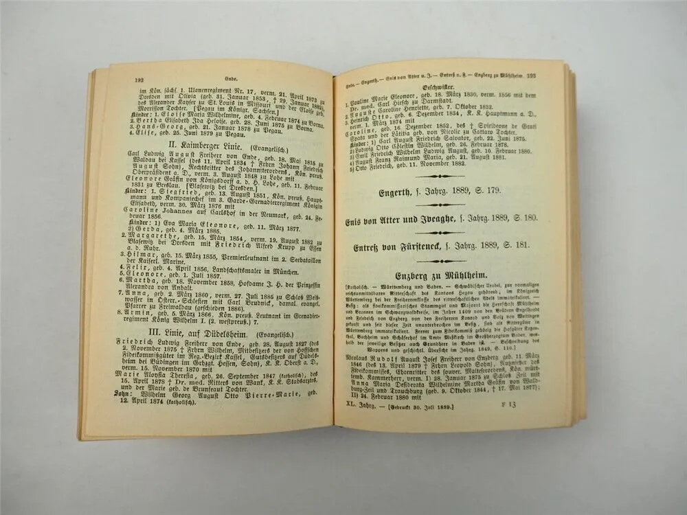 Freiherrliches Gothaisches Genealogisches Taschenbuch Perthes 1890 Adel