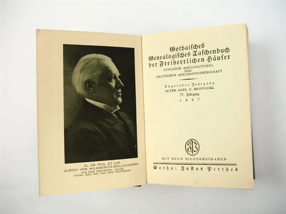Freiherrliches Gothaisches Genealogisches Taschenbuch Perthes 1927 Adel