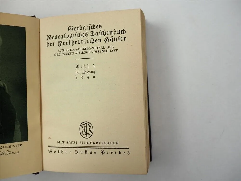 Freiherrliches Gothaisches Genealogisches Taschenbuch Perthes 1940 Adel