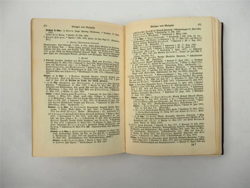 Freiherrliches Gothaisches Genealogisches Taschenbuch Perthes 1940 Adel