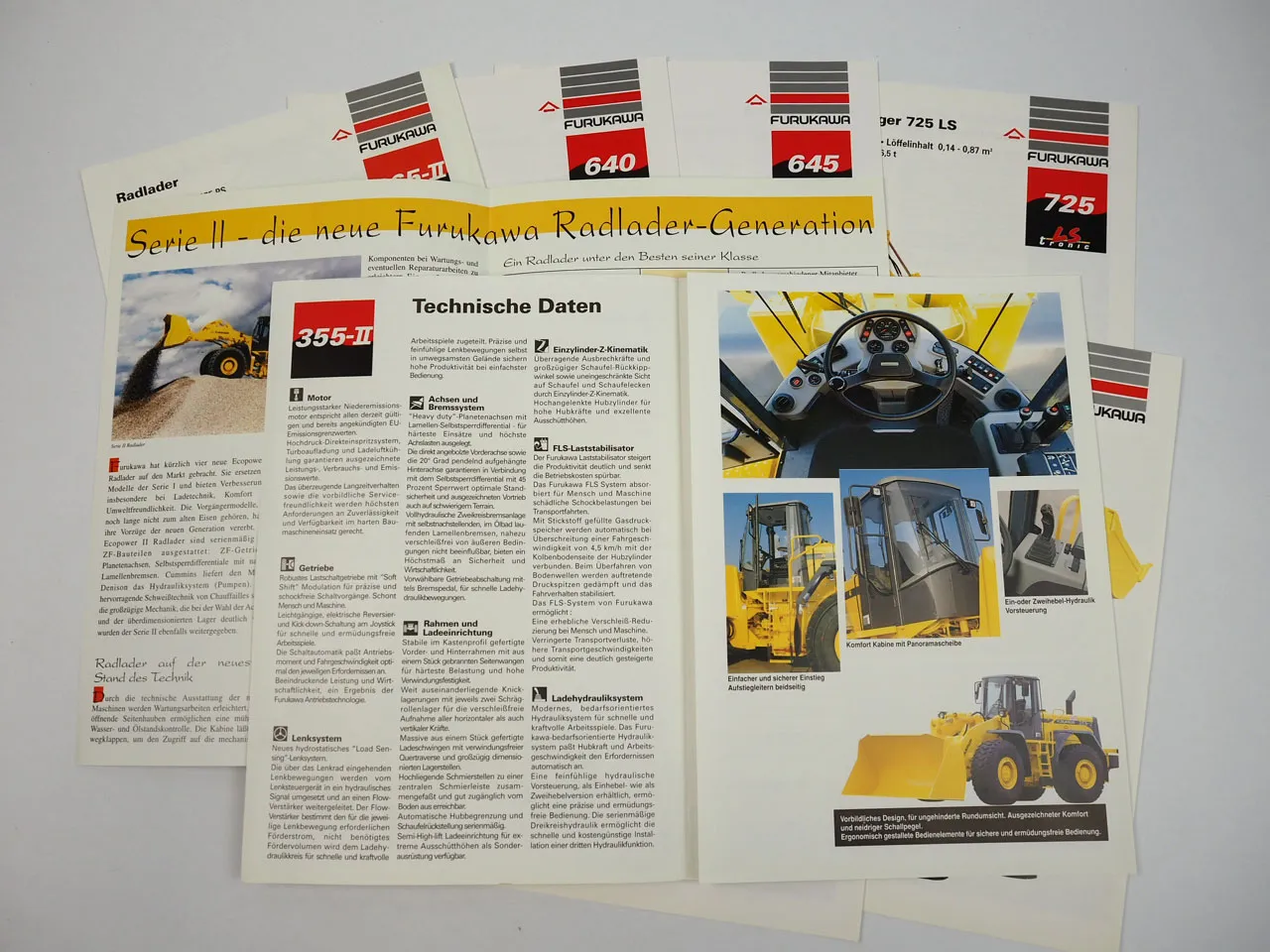 Furukawa 355 365 375 640 645 725 Hydraulikbagger 8x Prospekt 1996/98