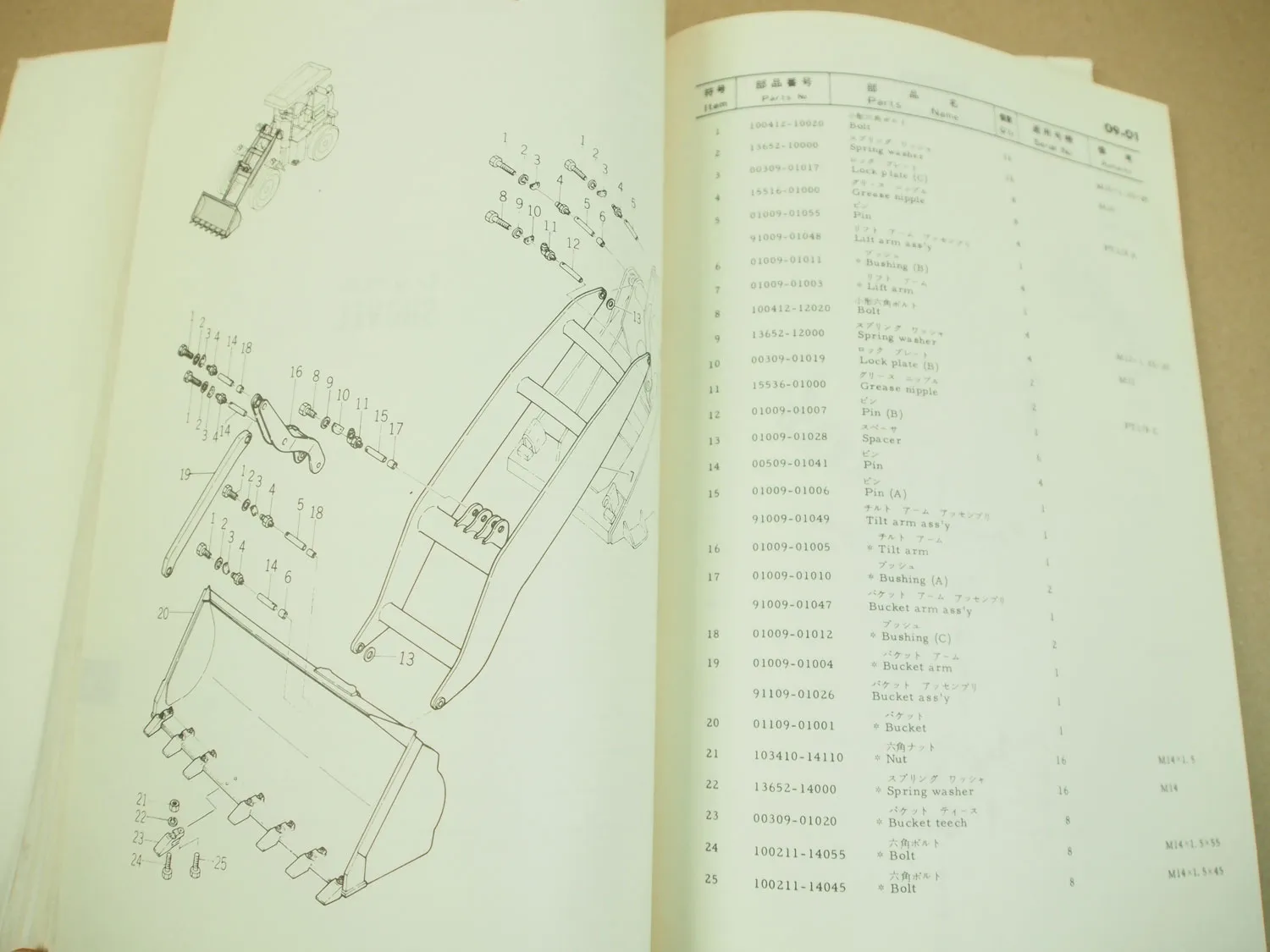 Furukawa FL70A FL70A-PS Wheel Loader Parts List Ersatzteilliste in engl 1984
