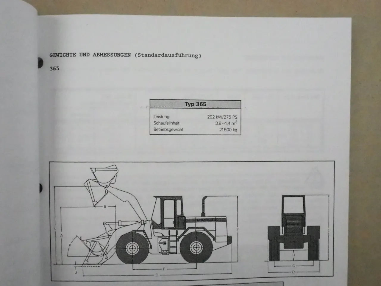 Furukawa Radlader 365 Betriebsanleitung Bedienungshandbuch 1996