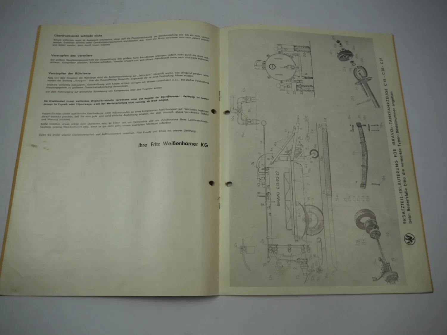 FWL Bravo C15 20 C27 Tankfahrzeug Bedienungsanleitung Weissenhorner Legau Allgäu