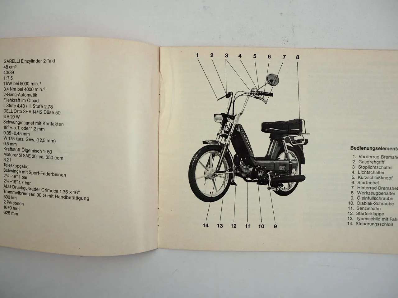 Garelli Duoped 40 NL Bedienungsanleitung 1980
