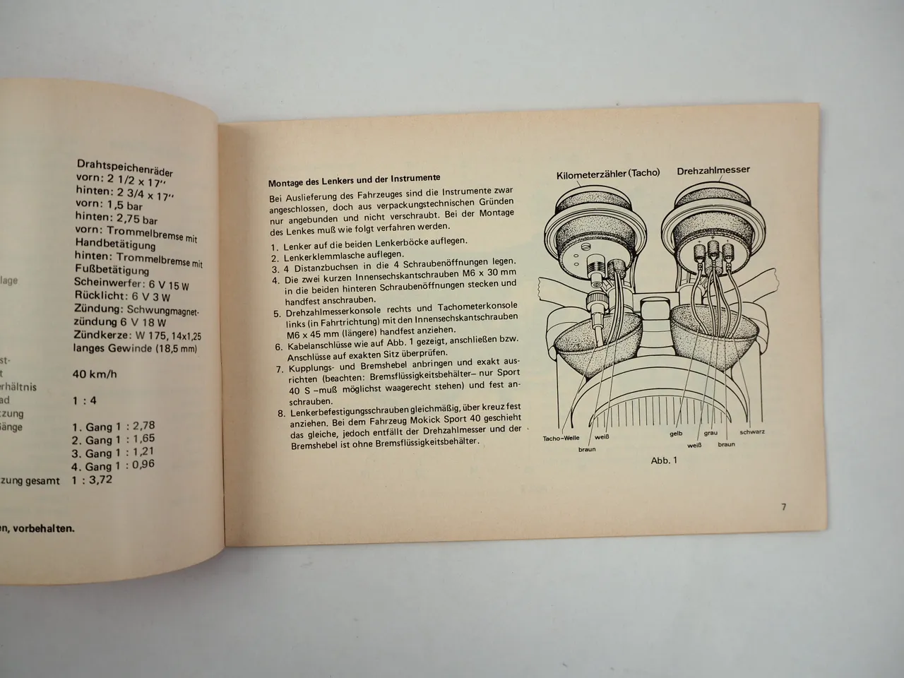 Garelli Duoped 40 SL 2 Gang Automatik Mofa Bedienungsanleitung 1977