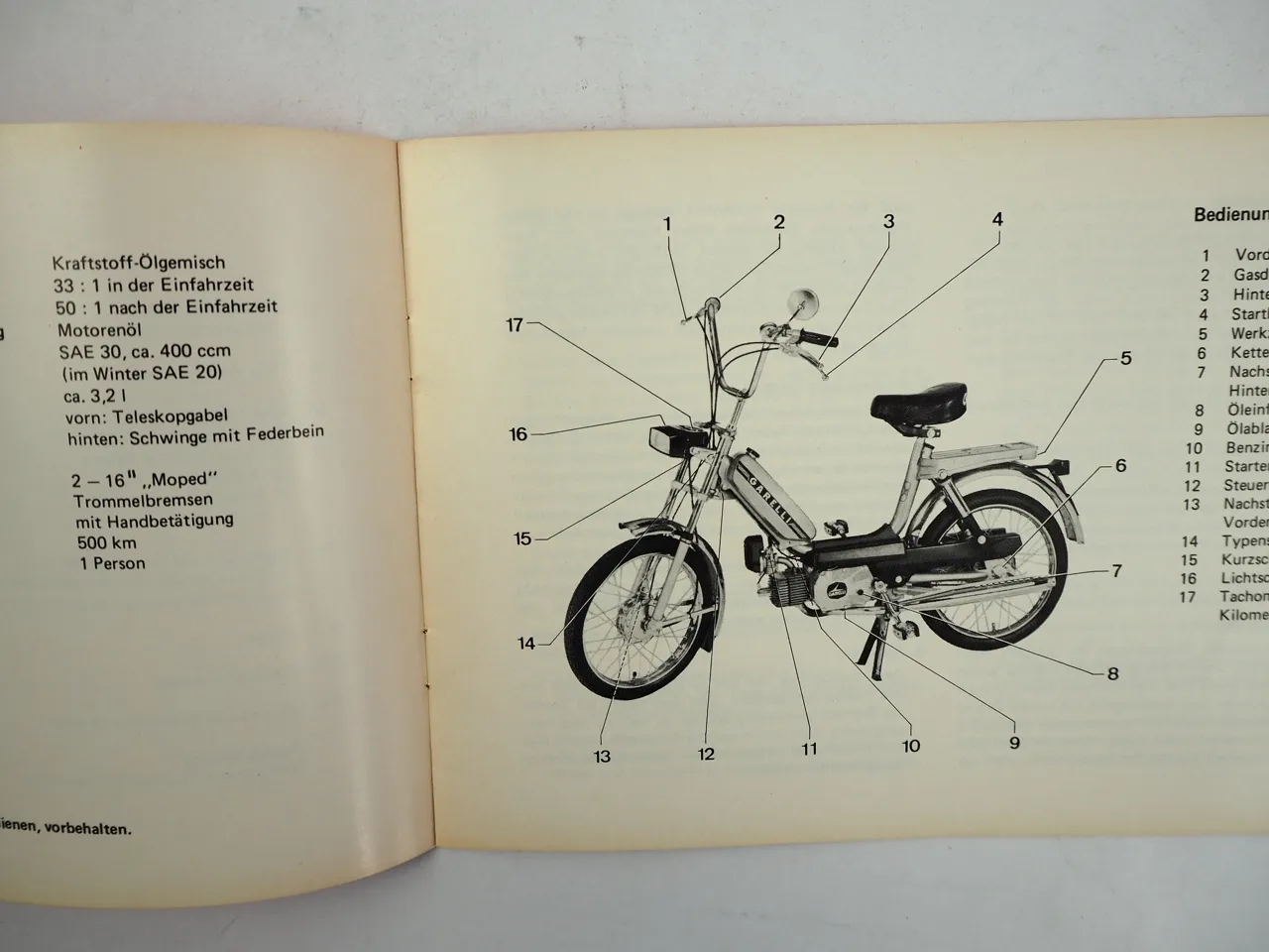 Garelli Duoped 40 SL Automatik Bedienungsanleitung 1977