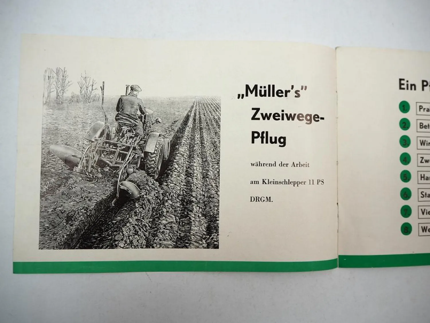 Gebr. Müller Pflugfabrik Köln Bocklemünd Anhängegeräte Prospekt 1939
