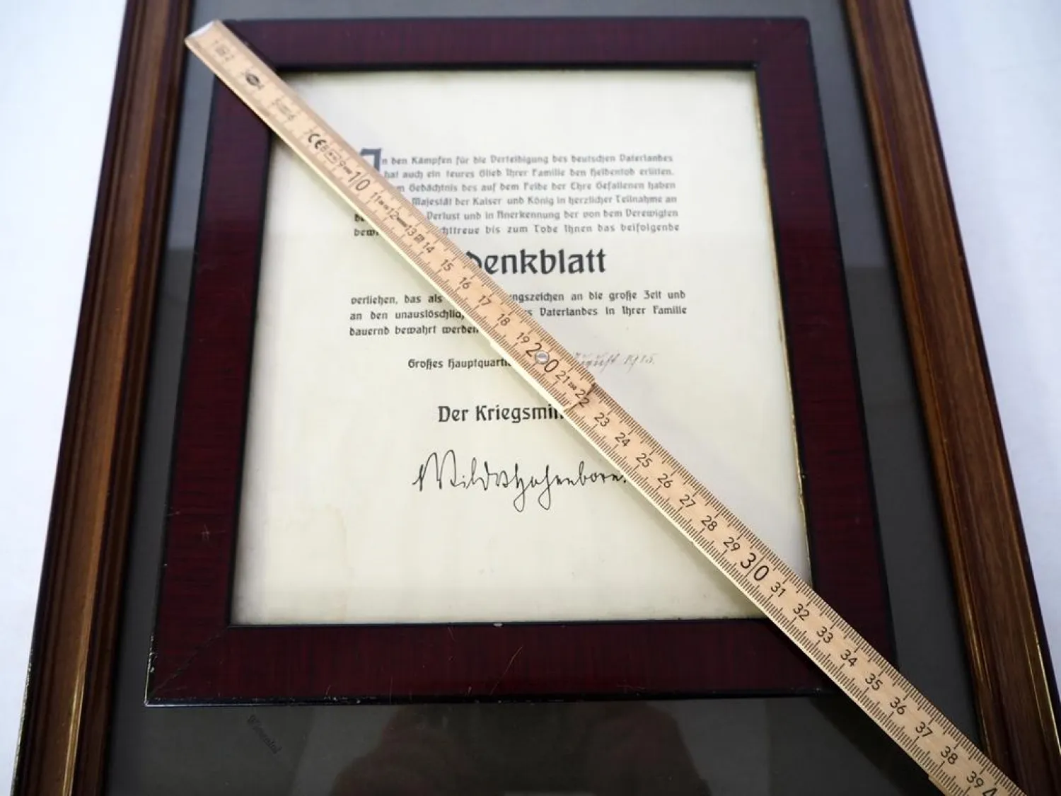 Gedenkblatt und Foto WK1 Gefreiter Marx Wiesental b. Karlsruhe 1915 R.I.R. 250