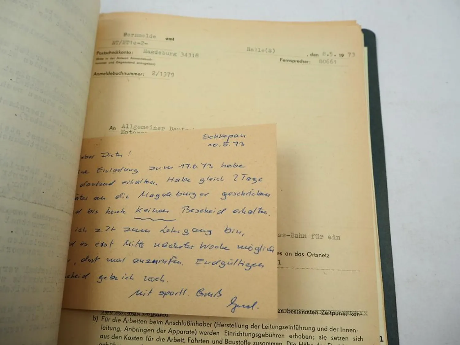 Geschäftsunterlagen Motorsportclub Teutschenthal DDR Moto Cross 1973 bis 1975