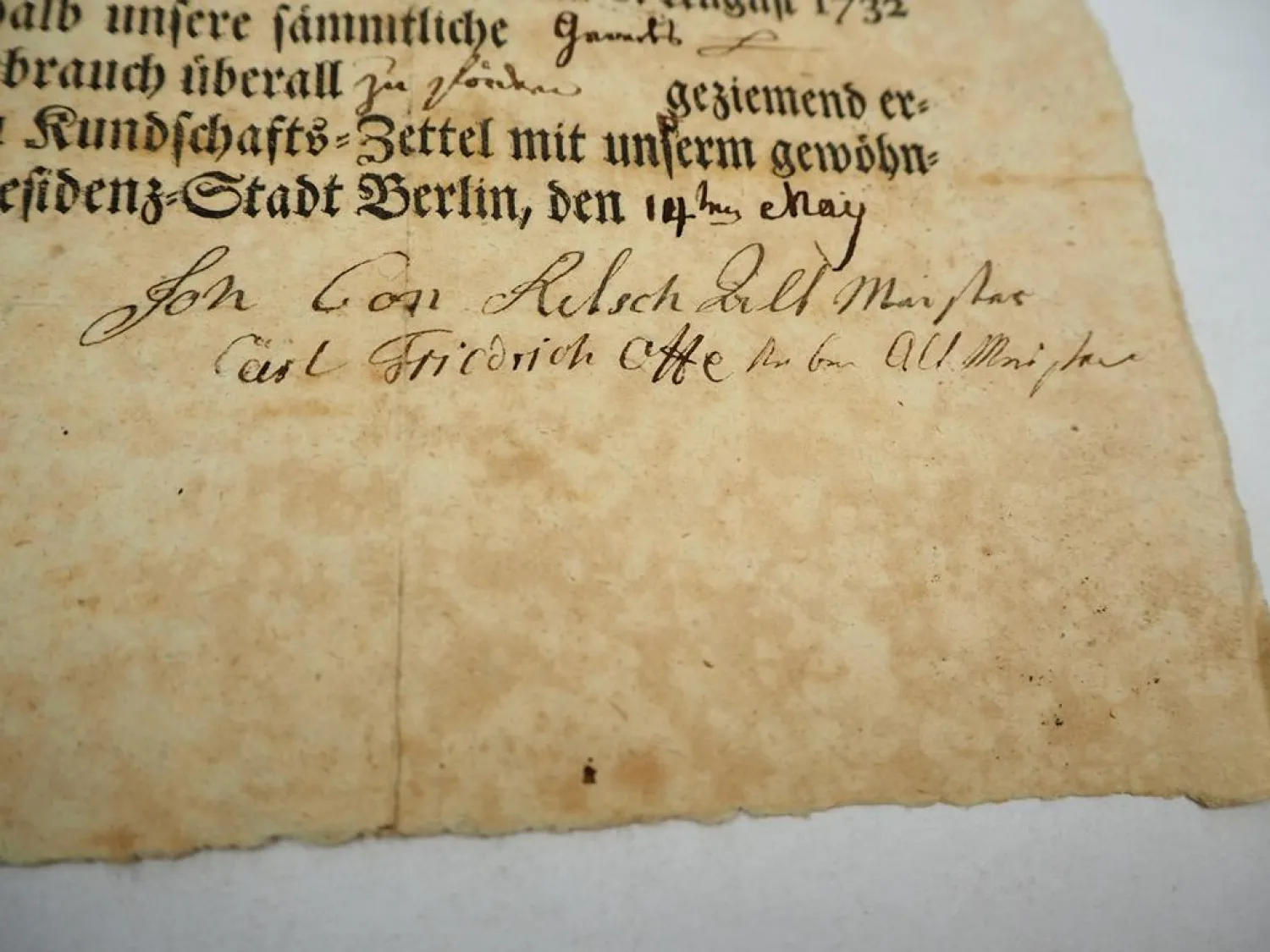 Gesellenbrief eines Gesellen aus Löbau in Berlin Preußen 1800 mit Siegel