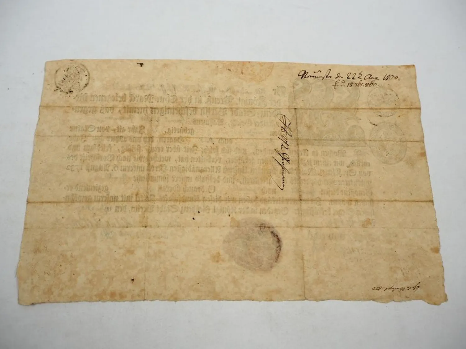 Gesellenbrief eines Gesellen aus Löbau in Berlin Preußen 1800 mit Siegel