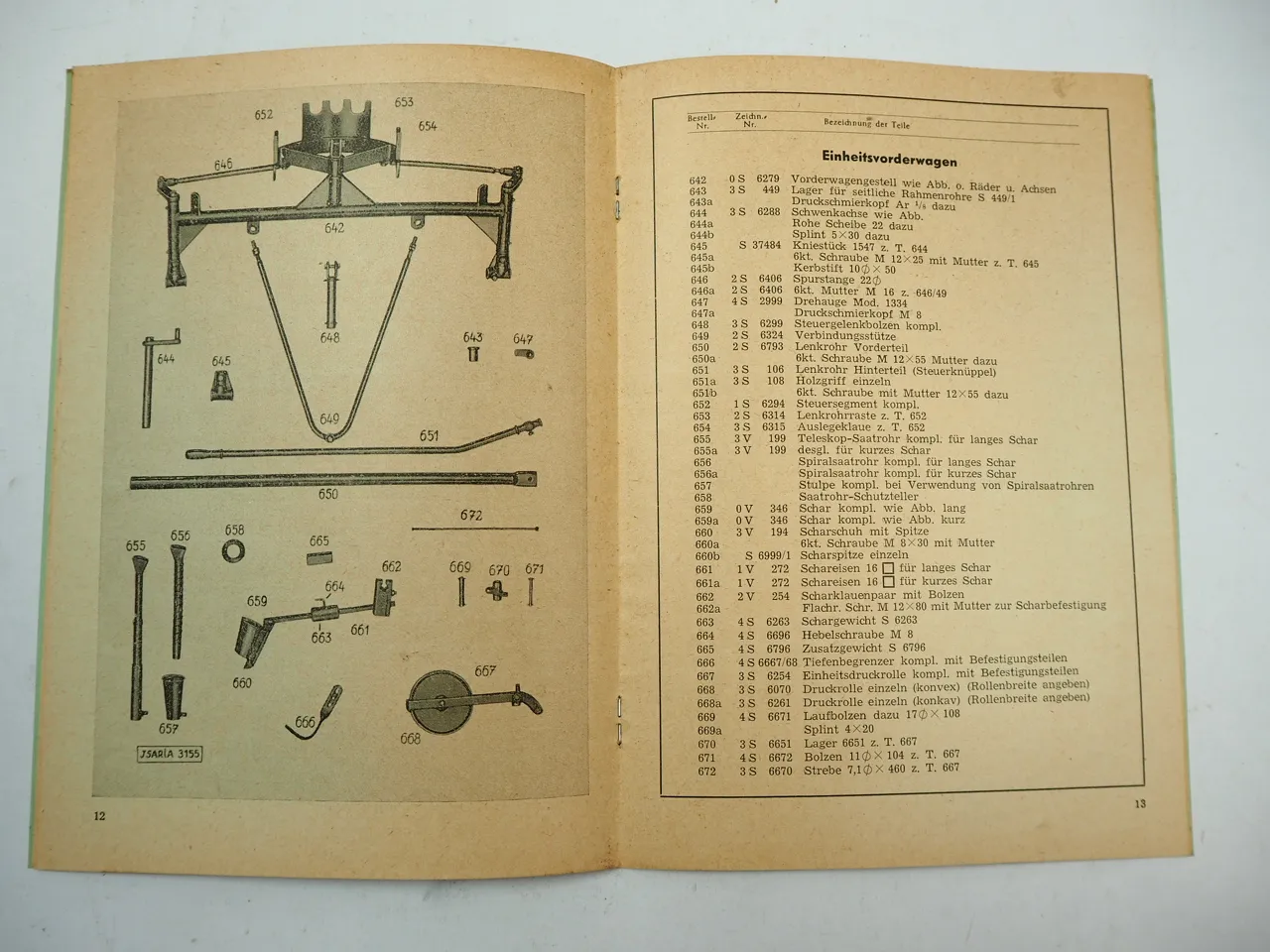 Glas Isaria Super Universal Feldstern Sämaschine Ersatzteilliste