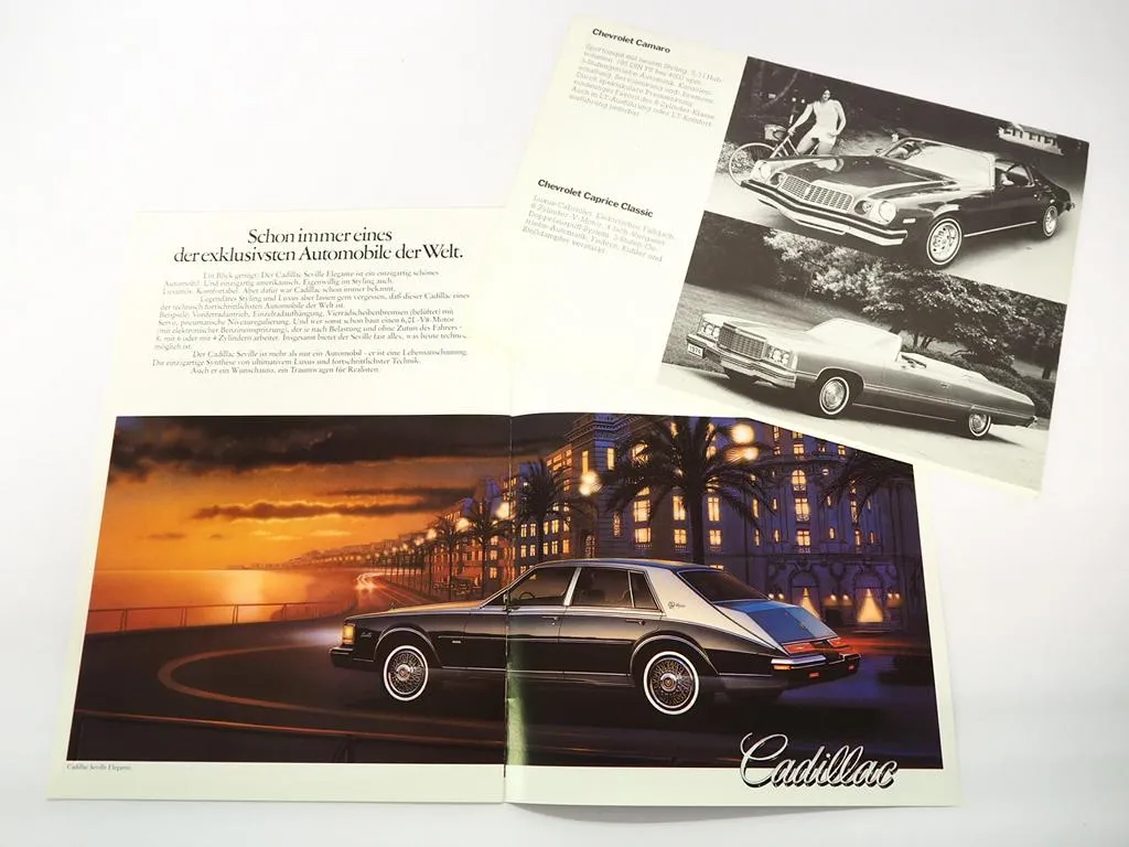 GM Chevrolet Pontiac Oldsmobile Buick Cadillac USA 2x Prospekt 1981