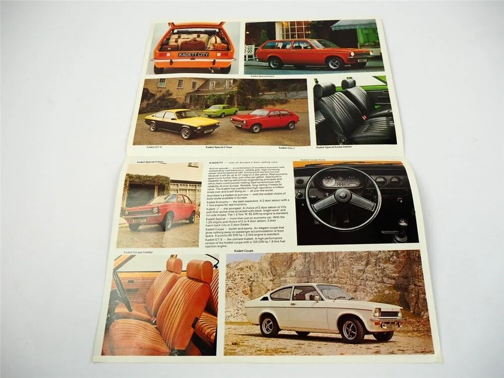 GM Opel in UK Kadett Ascona Manta Record Commodore Prospekt Brochure 1976