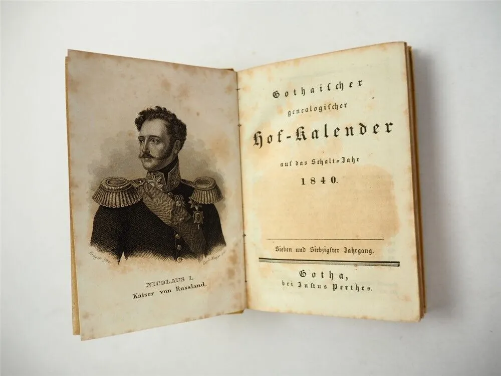 Gothaischer Genealogischer Hof Kalender 1840 Adel Justus Perthes