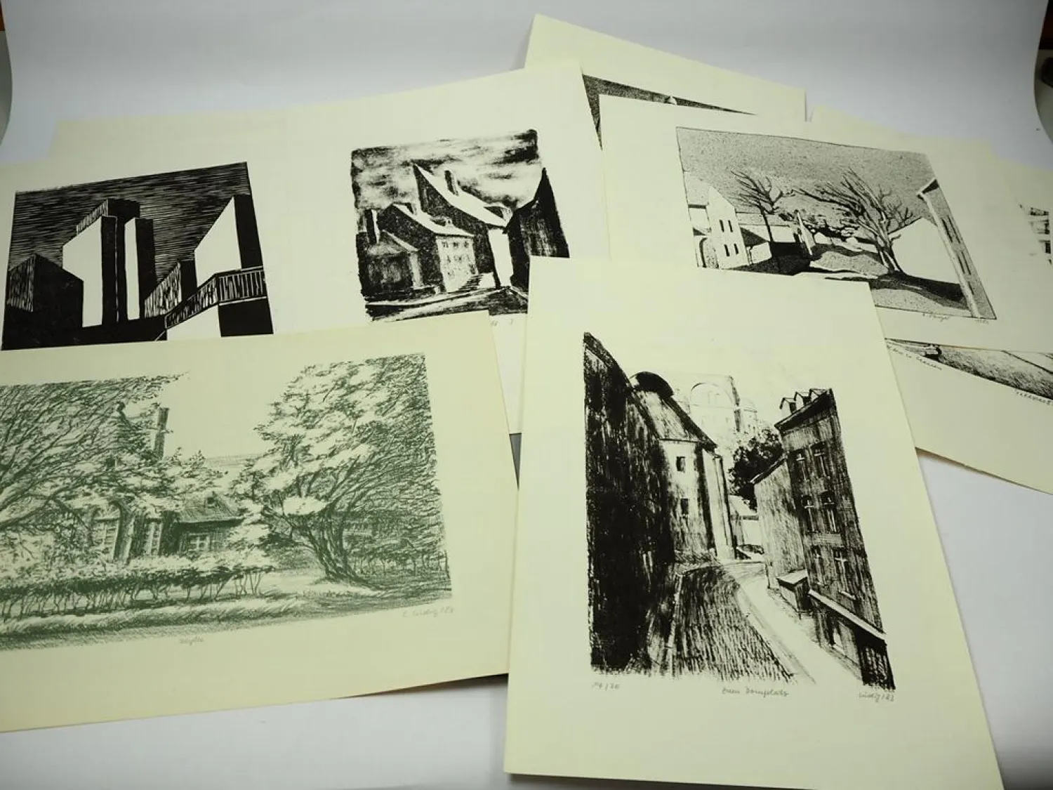 Graphikmappe Klubzentrum Buna 13 Blätter Halle Neustadt 1980/84