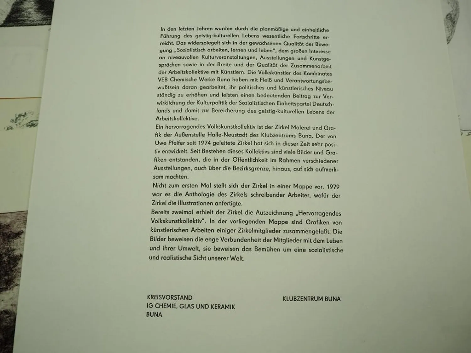 Graphikmappe Klubzentrum Buna 13 Blätter Halle Neustadt 1980/84