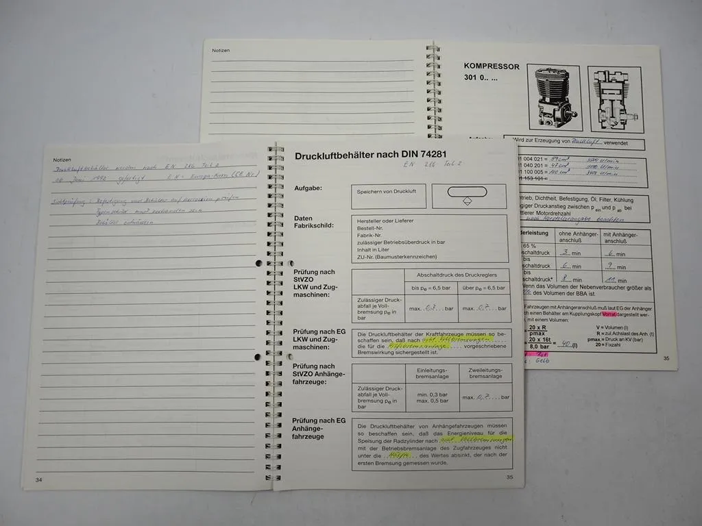 Grau Bremsanlage LKW Bremsendienst Prüflehrgang Schulung Arbeitsheft 1992/96