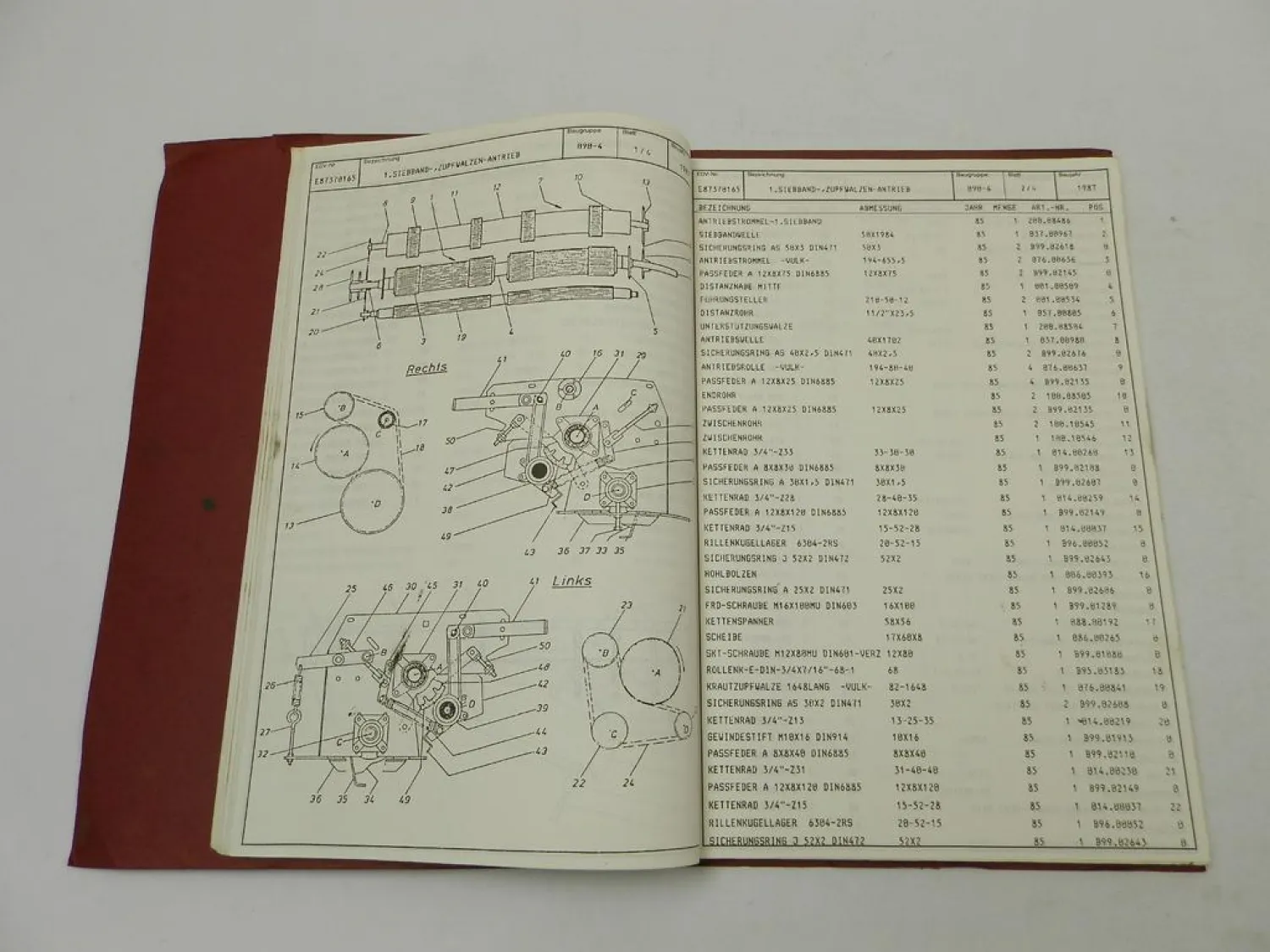 Grimme DR1500 Kartoffel Vollernter Ersatzteilliste Ersatzteilkatalog 1987