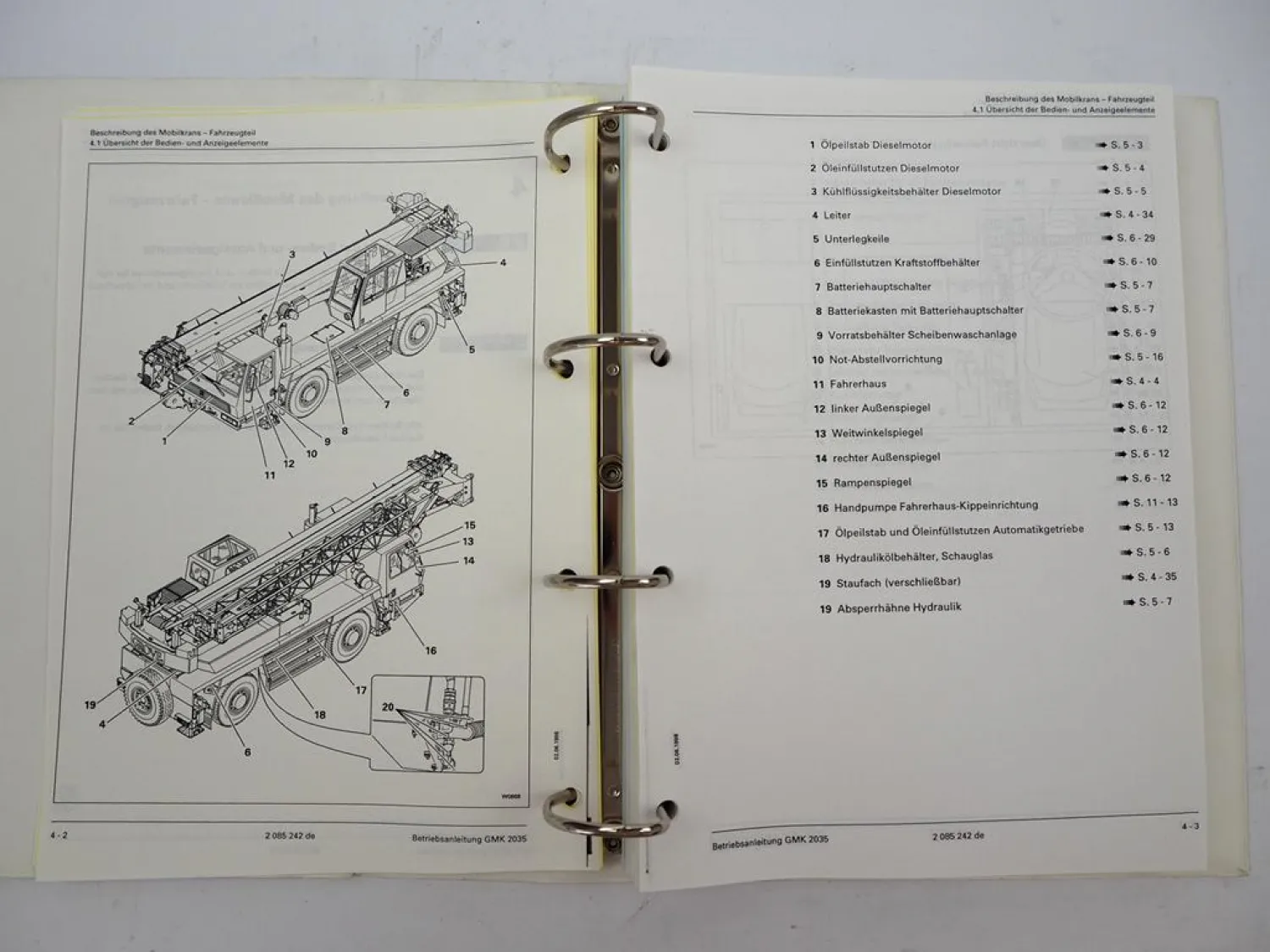 Grove GMK 2035 Mobilkran Betriebsanleitung Bedienungsanleitung 06/1998