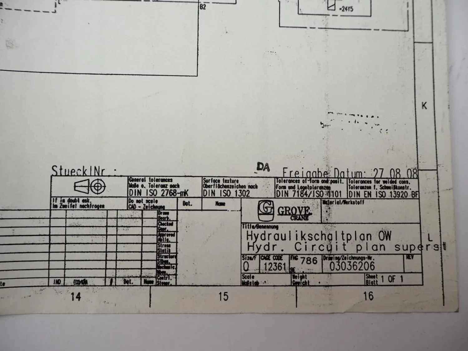 Grove GMK 2035 Mobilkran Schaltplan Elektrik Hydraulik ca. 1995/98