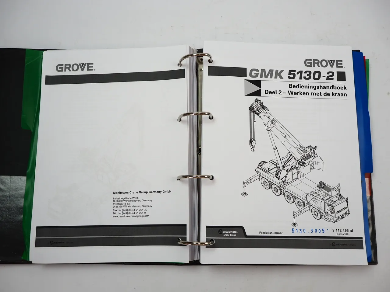 Grove GMK 5130-2 Mobilkran Bedieningshandboek Betriebsanleitung 2008 NL